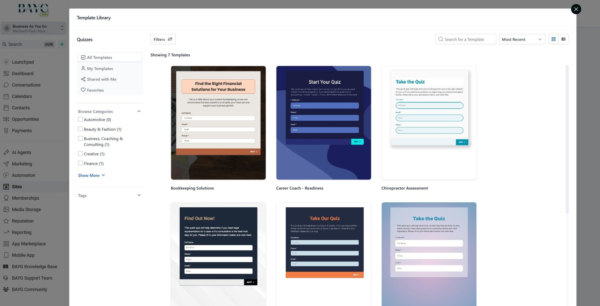 Quiz Builder - BAYG CRM One Platform for Work Automation - Run your ...